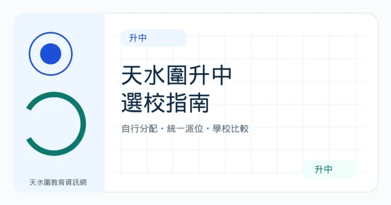 天水圍升中指南：自行分配、統一派位、選校比較與準備