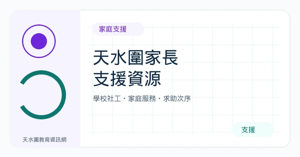 天水圍家長與家庭支援｜學校社工、綜合家庭服務中心及求助次序